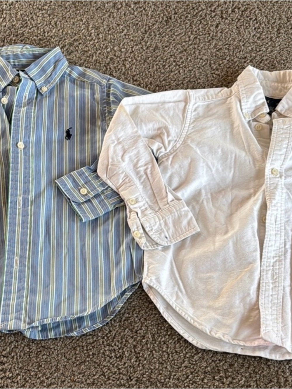 Ralph Lauren Blue & White Striped Button-Down Shirt for Kids